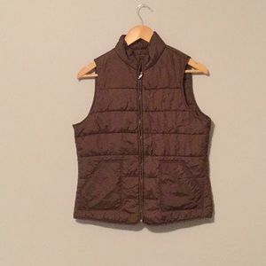 2 for $8/Nautica Brown Zip-up Quilted Puffer vest
